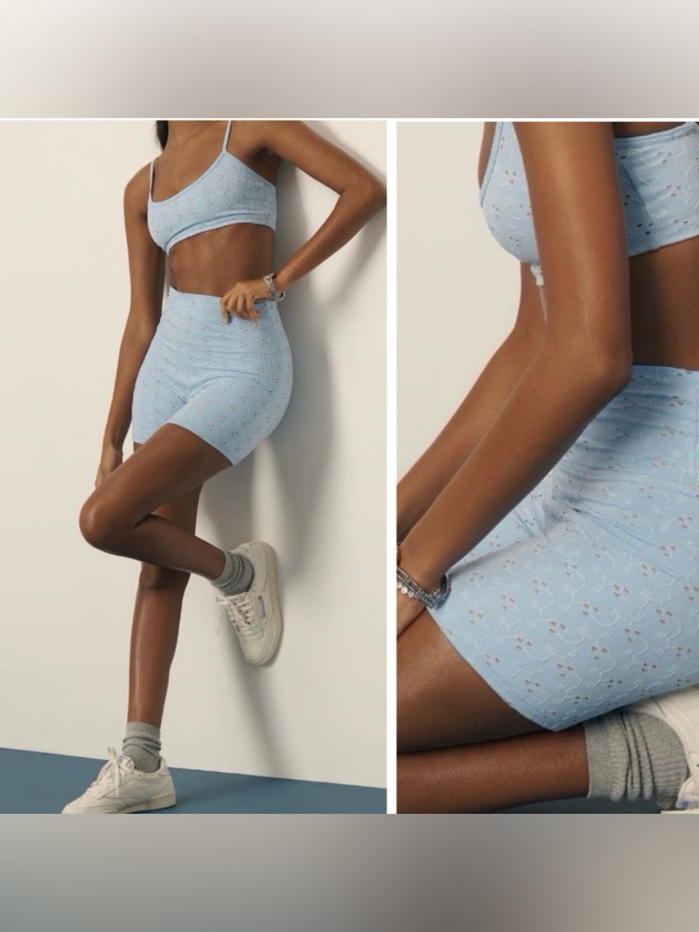 STRUT THIS Eyelet Matching Sport Bra & Shorts Set